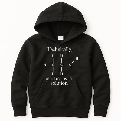 Technically Alcohol is a Solution Funny Nerd Beer Chemistry Kids Hoodie