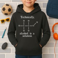 Technically Alcohol is a Solution Funny Nerd Beer Chemistry Kids Hoodie