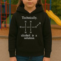 Technically Alcohol is a Solution Funny Nerd Beer Chemistry Kids Hoodie