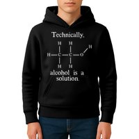 Technically Alcohol is a Solution Funny Nerd Beer Chemistry Kids Hoodie