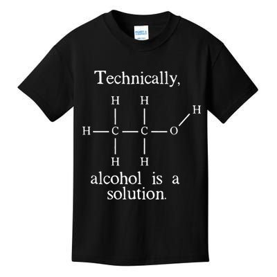 Technically Alcohol is a Solution Funny Nerd Beer Chemistry Kids T-Shirt