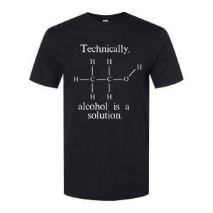 Technically Alcohol is a Solution Funny Nerd Beer Chemistry Softstyle CVC T-Shirt