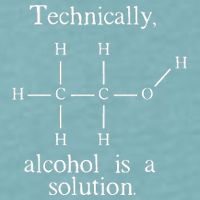 Technically Alcohol is a Solution Funny Nerd Beer Chemistry Sueded Cloud Jersey T-Shirt