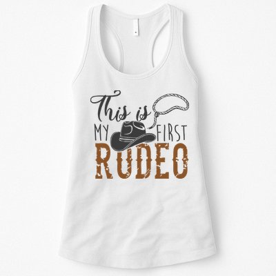 This Actually Is My First Rodeo Funny Cowboy Cowgirl Womens Tank Top
