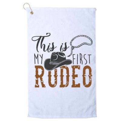 This Actually Is My First Rodeo Funny Cowboy Cowgirl Golf Towel