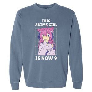 This Anime Is Now 9 Years Old Birthday Kawaii Garment-Dyed Sweatshirt