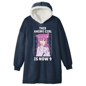 This Anime Is Now 9 Years Old Birthday Kawaii Hooded Wearable Blanket