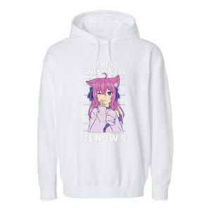 This Anime Is Now 9 Years Old Birthday Kawaii Garment-Dyed Fleece Hoodie