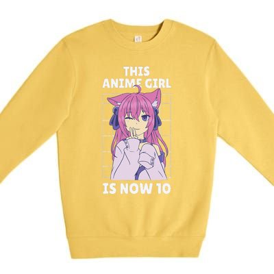 This Anime Is Now 10 Years Old Birthday Kawaii Cute Premium Crewneck Sweatshirt