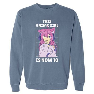 This Anime Is Now 10 Years Old Birthday Kawaii Cute Garment-Dyed Sweatshirt