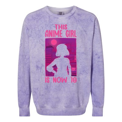 This Anime Is Now 10 Years Old Birthday Kawaii Colorblast Crewneck Sweatshirt