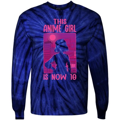 This Anime Is Now 10 Years Old Birthday Kawaii Tie-Dye Long Sleeve Shirt