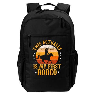 That Actually Is My First Rodeo Vintage Retro Country Life Cowboy Backpack