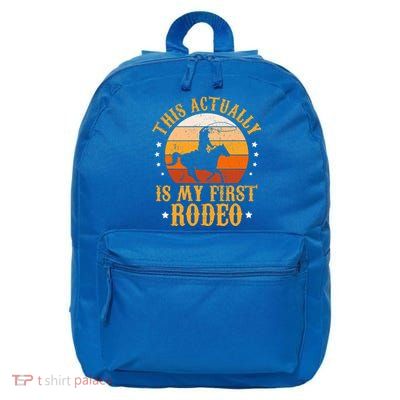 That Actually Is My First Rodeo Vintage Retro Country Life Cowboy 16 in Basic Backpack