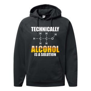 Technically Alcohol Is A Solution Chemical Formula Drinking Performance Fleece Hoodie