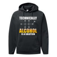 Technically Alcohol Is A Solution Chemical Formula Drinking Performance Fleece Hoodie