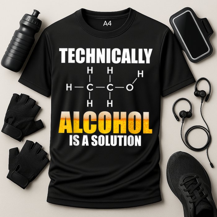 Technically Alcohol Is A Solution Chemical Formula Drinking Performance Shirt