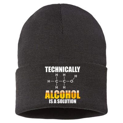 Technically Alcohol Is A Solution Chemical Formula Drinking Sustainable Knit Beanie