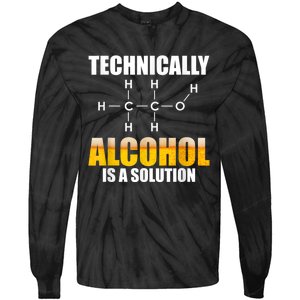 Technically Alcohol Is A Solution Chemical Formula Drinking Tie-Dye Long Sleeve Shirt