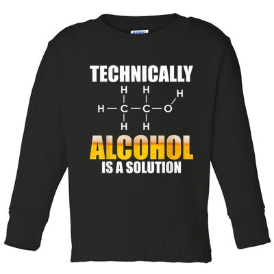 Technically Alcohol Is A Solution Chemical Formula Drinking Toddler Long Sleeve Shirt