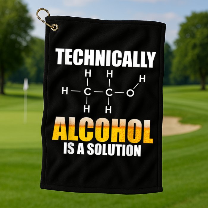 Technically Alcohol Is A Solution Chemical Formula Drinking Golf Towel