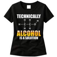 Technically Alcohol Is A Solution Chemical Formula Drinking Womens T-Shirt