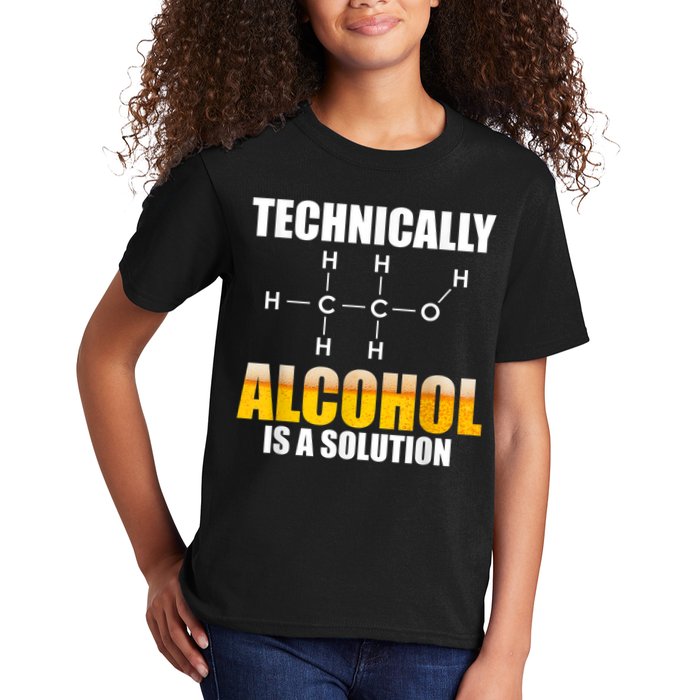 Technically Alcohol Is A Solution Chemical Formula Drinking Kids T-Shirt