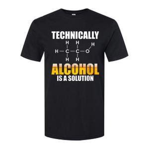 Technically Alcohol Is A Solution Chemical Formula Drinking Softstyle CVC T-Shirt