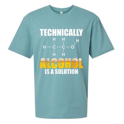 Technically Alcohol Is A Solution Chemical Formula Drinking Sueded Cloud Jersey T-Shirt