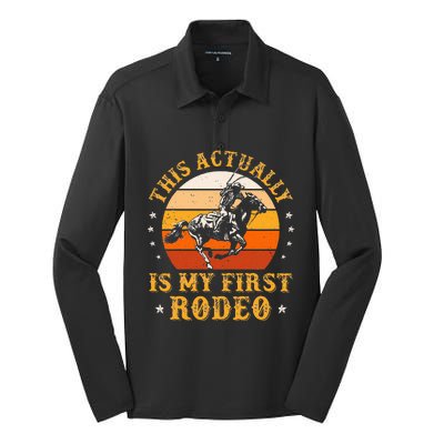 This Actually Is My First Rodeo Country Life Howdy Vintage Silk Touch Performance Long Sleeve Polo