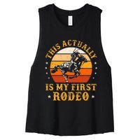 This Actually Is My First Rodeo Country Life Howdy Vintage Women's Racerback Cropped Tank