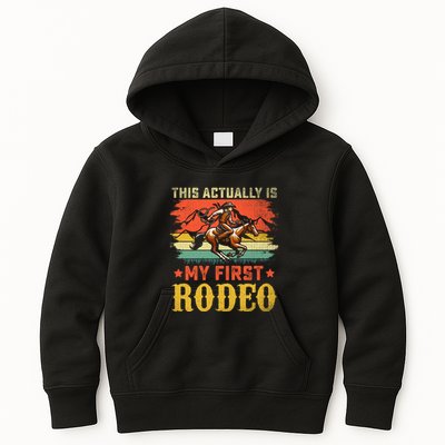This Actually Is My First Rodeo Country Life Howdy Vintage Kids Hoodie