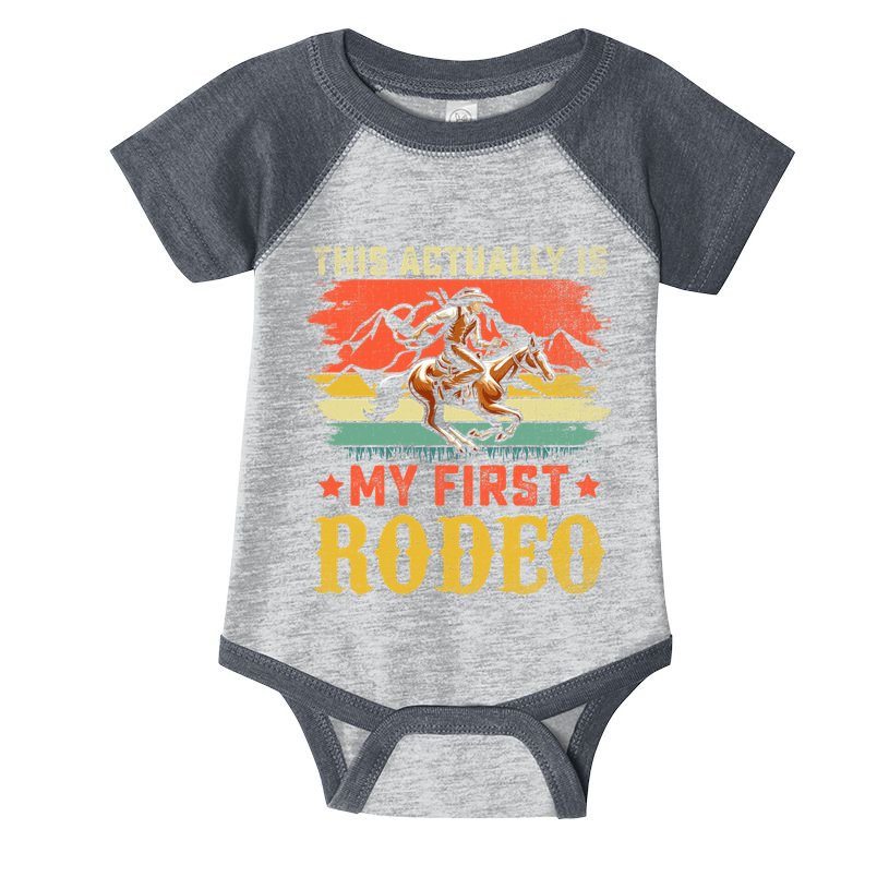 This Actually Is My First Rodeo Country Life Howdy Vintage Infant Baby Jersey Bodysuit