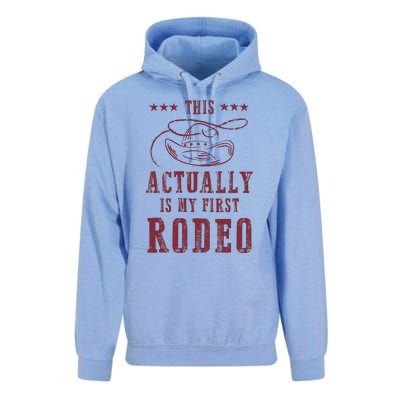 This Actually Is My First Rodeo Cowboy Unisex Surf Hoodie