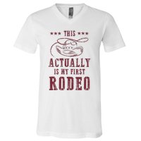 This Actually Is My First Rodeo Cowboy V-Neck T-Shirt