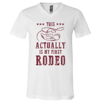 This Actually Is My First Rodeo Cowboy V-Neck T-Shirt