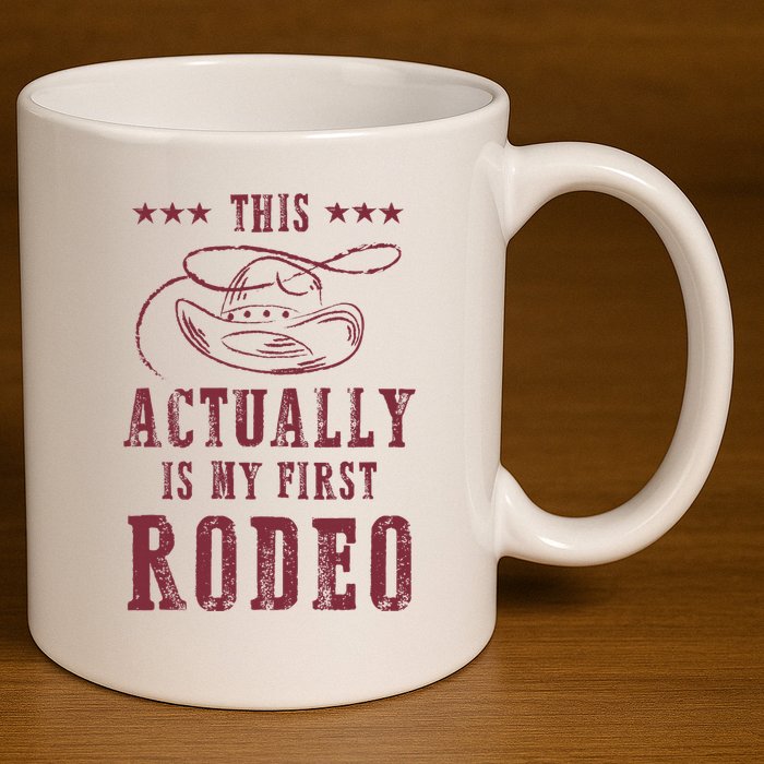 This Actually Is My First Rodeo Cowboy 11oz C Handle Ceramic Mug