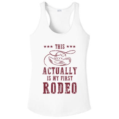 This Actually Is My First Rodeo Cowboy Ladies PosiCharge Competitor Racerback Tank