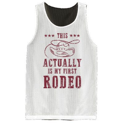 This Actually Is My First Rodeo Cowboy Mesh Reversible Basketball Jersey Tank