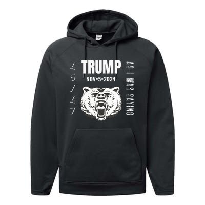 Trump As I Was Saying Trump Began His Speech Performance Fleece Hoodie