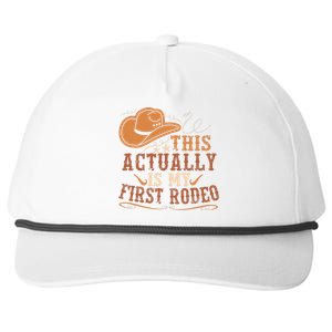 This Actually Is My First Rodeo Cowgirl Bronco Bucking Snapback Five-Panel Rope Hat