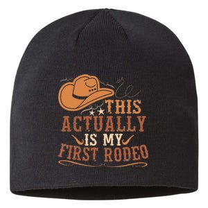 This Actually Is My First Rodeo Cowgirl Bronco Bucking Sustainable Beanie