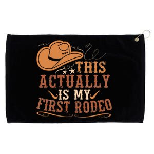 This Actually Is My First Rodeo Cowgirl Bronco Bucking Grommeted Golf Towel