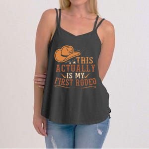 This Actually Is My First Rodeo Cowgirl Bronco Bucking Women's Strappy Tank