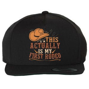 This Actually Is My First Rodeo Cowgirl Bronco Bucking Wool Snapback Cap