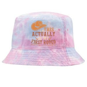 This Actually Is My First Rodeo Cowgirl Bronco Bucking Tie-Dyed Bucket Hat