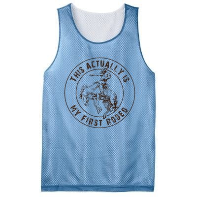 This Actually Is My First Rodeo Western Style Country Mesh Reversible Basketball Jersey Tank