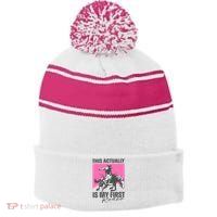 This Actually Is My First Rodeo Stripe Pom Pom Beanie