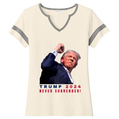 Trump Assassinated Injured In Pennsylvania July 13 2024 Ladies Halftime Notch Neck Tee