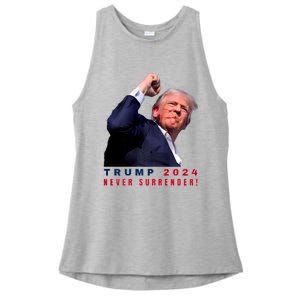 Trump Assassinated Injured In Pennsylvania July 13 2024 Ladies PosiCharge Tri-Blend Wicking Tank